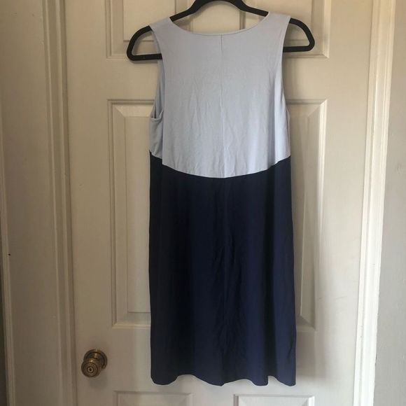 Lilla P Baby Blue and Navy Colorblock Dress Size Small - Picture 3 of 7